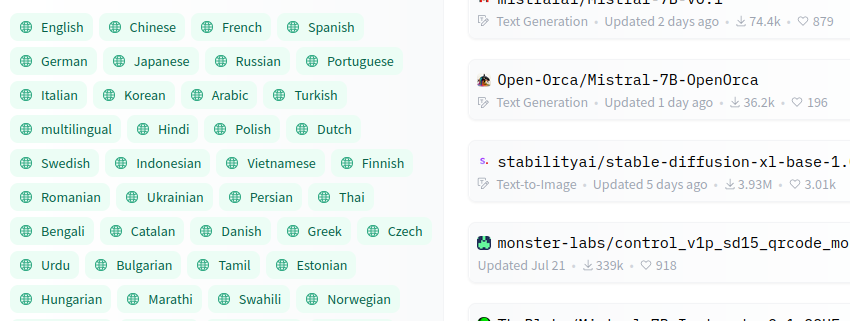 huggingface languages
